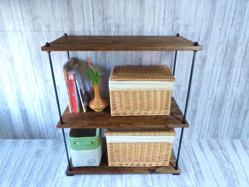 ハンドメイド シャビーボルトラック 大サイズ ダークチーク色