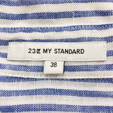 23区 MY STANDARD シャツ　長袖　38 M リネン　青　ブルー 23区】シンプルを止めない、ときめき続けるMY STANDARD