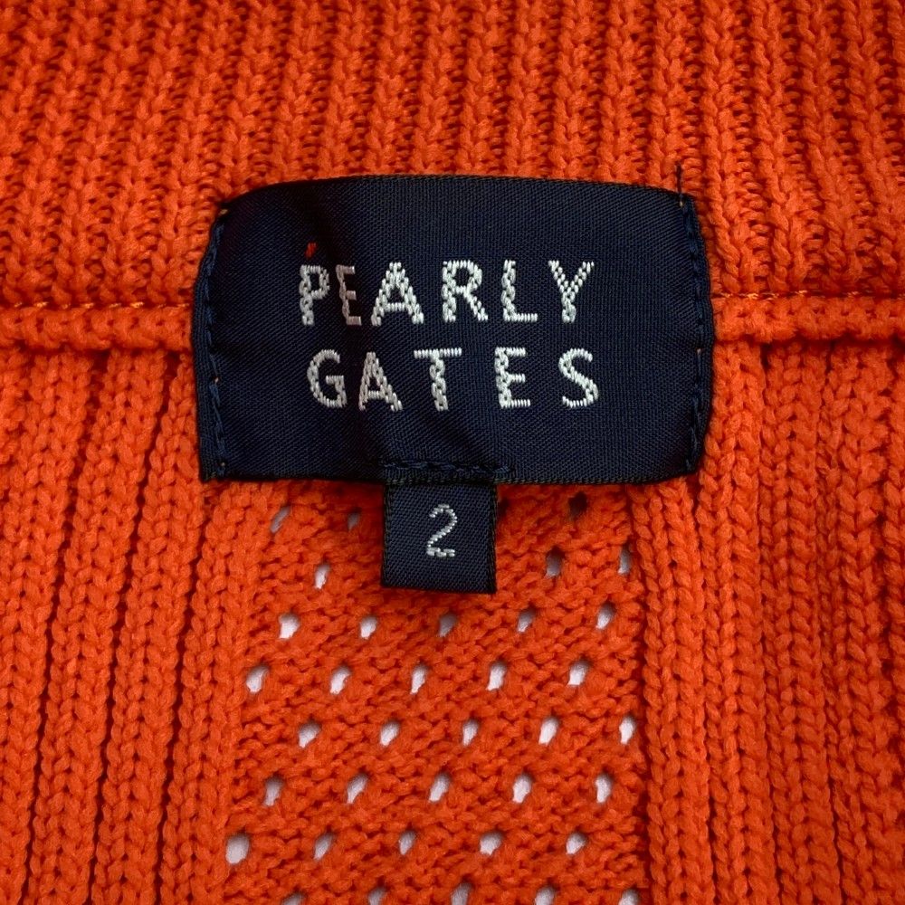 サイズ：2 PEARLY GATES パーリーゲイツ  ニットジャケット  オレンジ系 [240101456344] ゴルフウェア レディース ストスト サイズ：2 PEARLY GATES パーリーゲイツ ニットジャケット