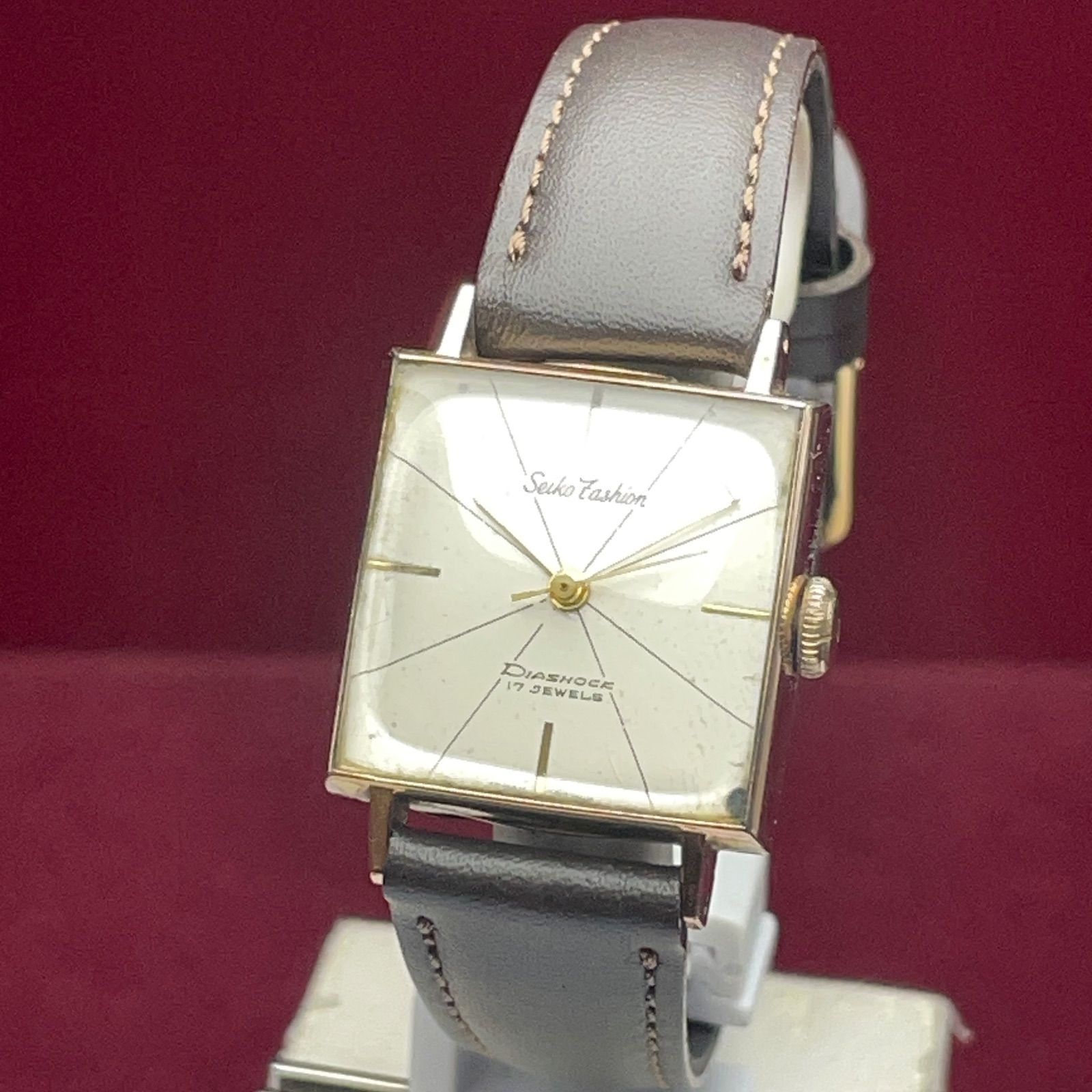 OH済 61年製 SEIKO ファッション 17石 手巻 日本製 変わり文字盤 ヴィンテージ アンティーク 稼働品 セイコー 腕時計