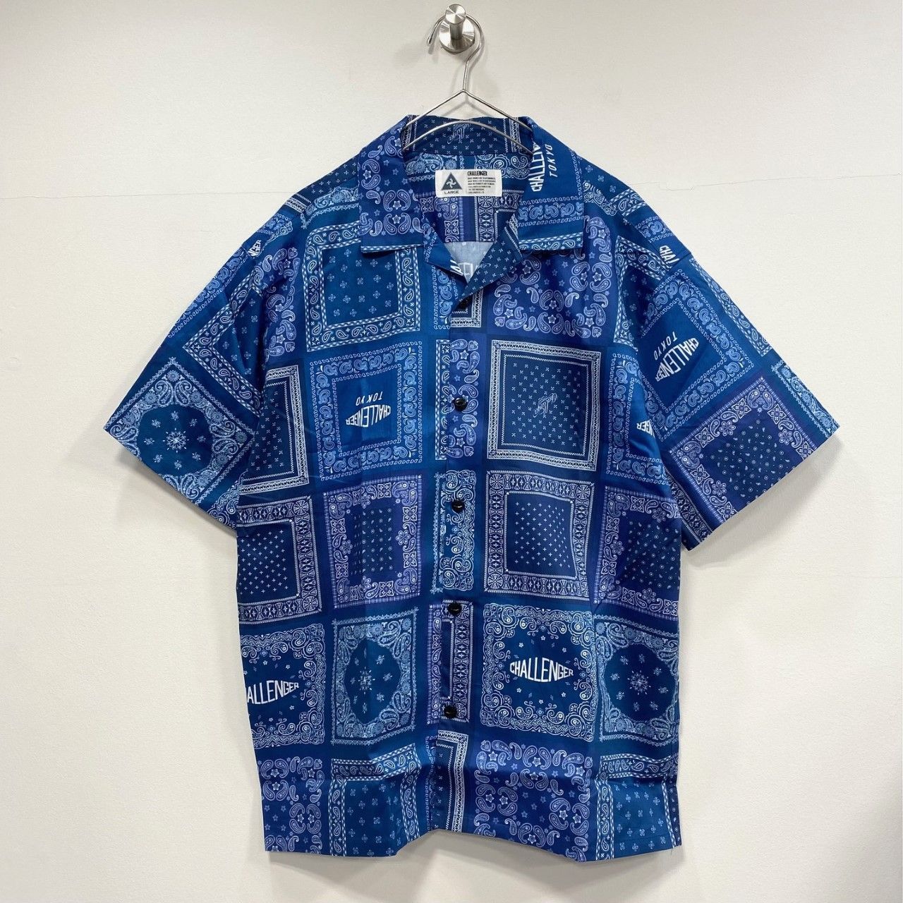 新品 CHALLENGER 22SS S/S BANDANA SHIRT オープンカラー バンダナ 