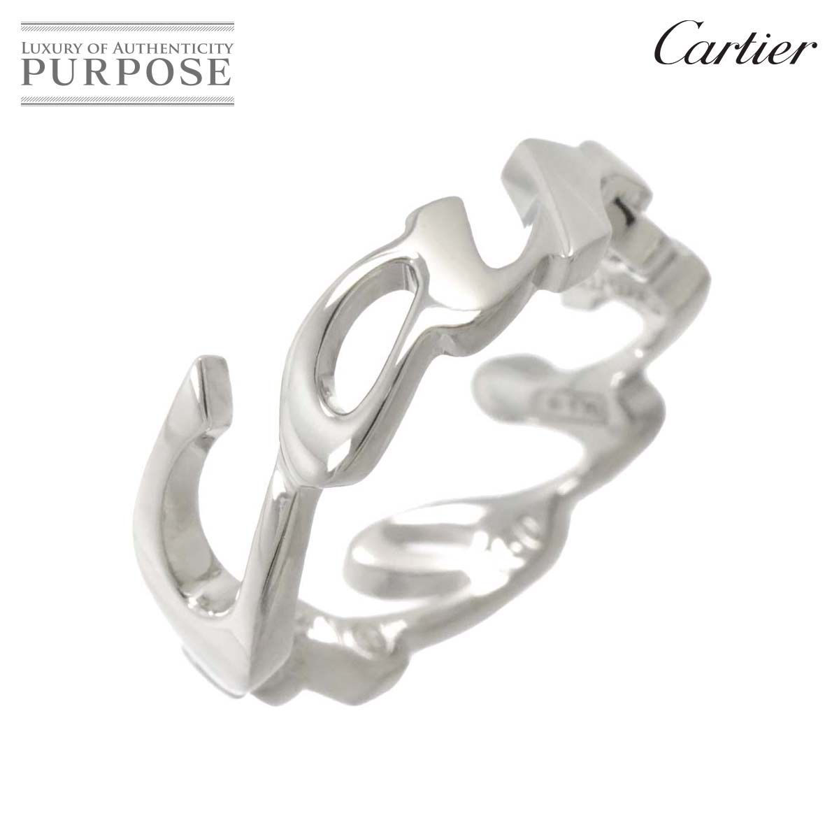カルティエシグネチャーリング 750 K18 18金 ホワイトゴールド