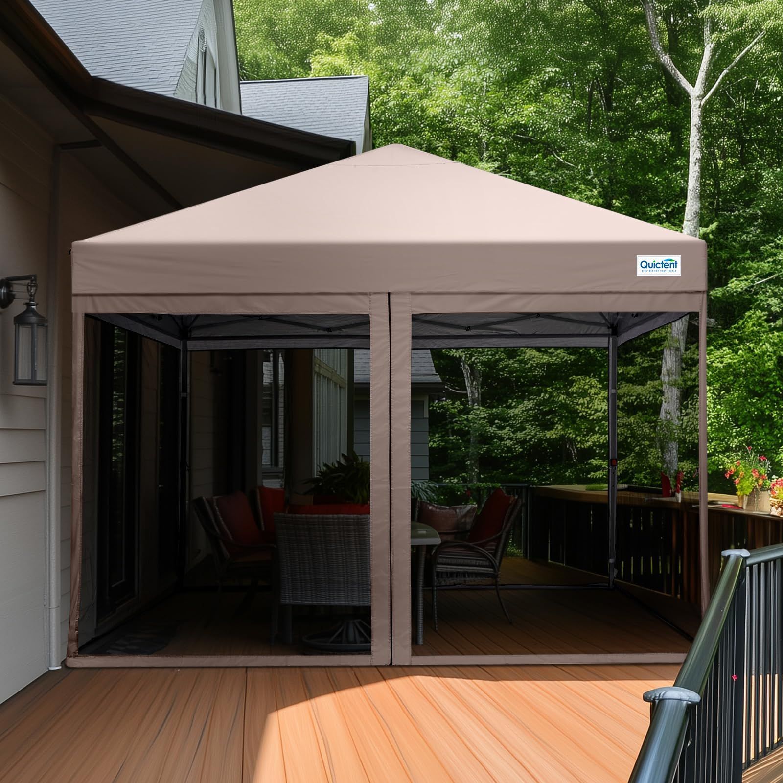 ワンタッチ タープテント 蚊帳テント 3段階調節 Quictent UVカット 耐水 スチール アウトドア キャンプ用品 簡単取り付け OLIVEOS_COM_TR