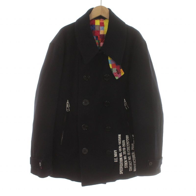 uniform experiment カラーチャートピーコート ネイビー