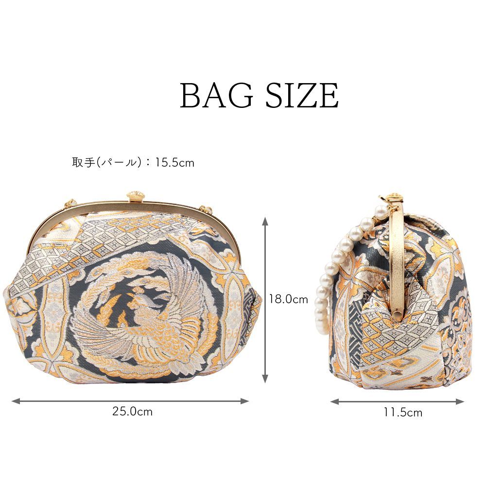 草履バックセット　鳳凰 草履バッグ 草履バック 草履バッグセット ブルーグレー パール
