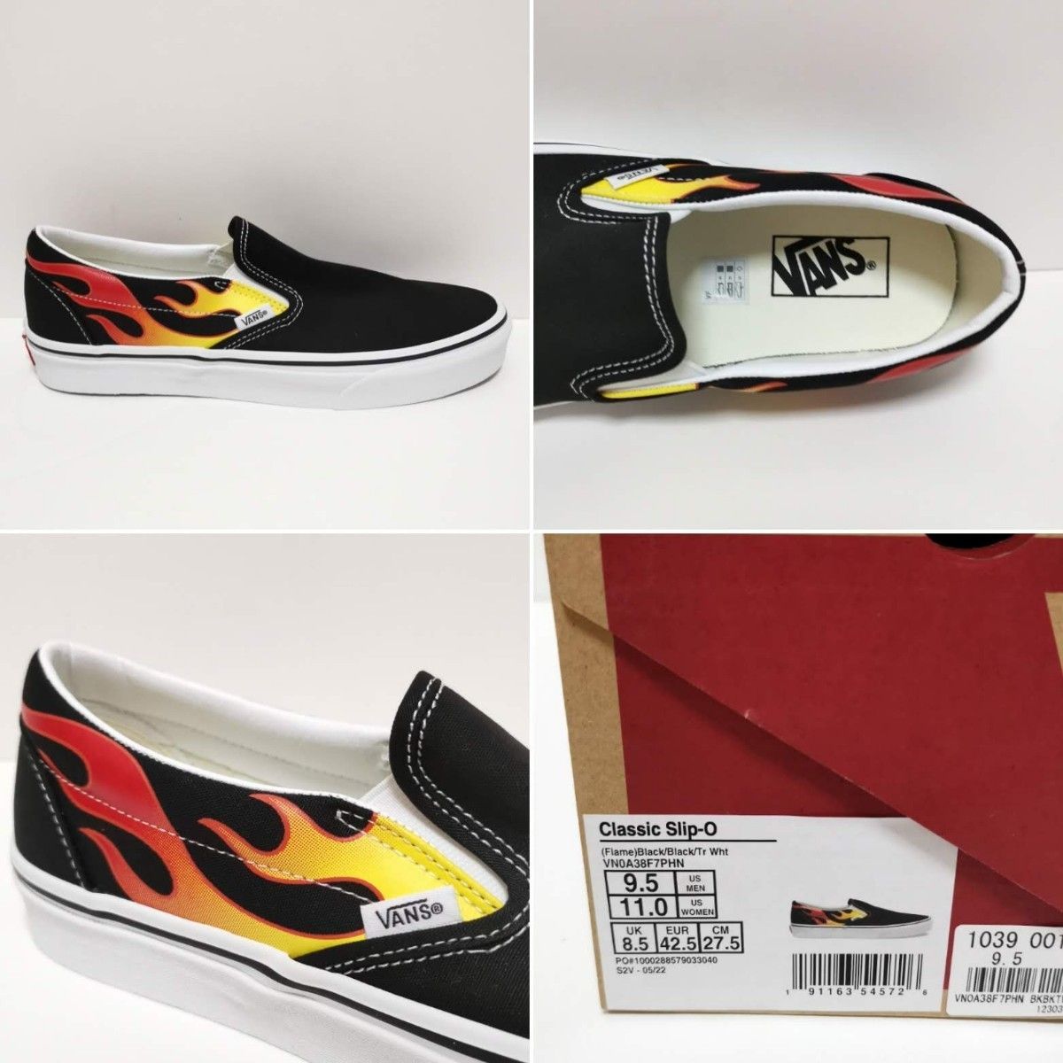 VANS CLASSIC SLIP-ON FLAME 27.5㎝-