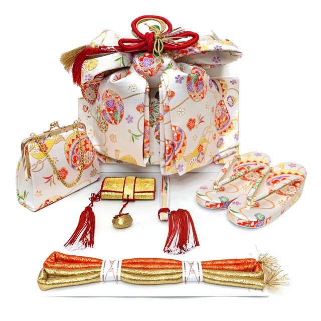 七五三 着物 7歳 フルセット 正絹 金彩加工 本絞り 四つ身の子供着物と