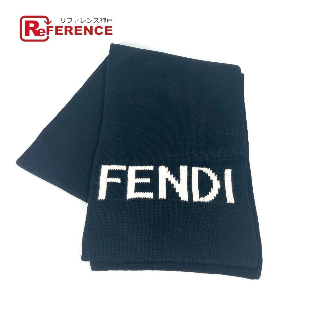 国内正規品　FENDI ロゴウールマフラー FENDI フェンディ マフラー ロゴ ウール ブラック - メルカリ