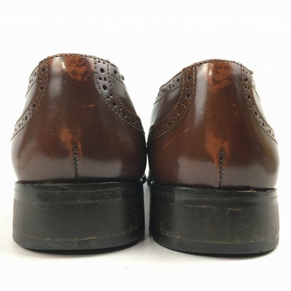 AMBLER/エムブラー　Vintage/オールレザー　フルブローグ　ウイングチップ　ビジネスシューズ　茶　サイズ7.5　25.5程度　メンズ/管NO.ZH-65 AMBLER/エムブラー Vintage/オールレザー フルブローグ ウイングチップ