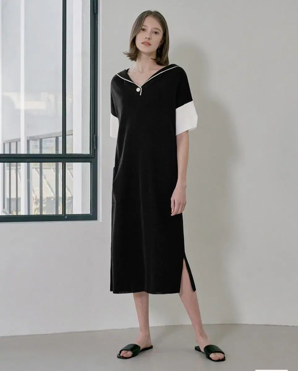 Marie Claire マリ クレール フード ロングニットドレス