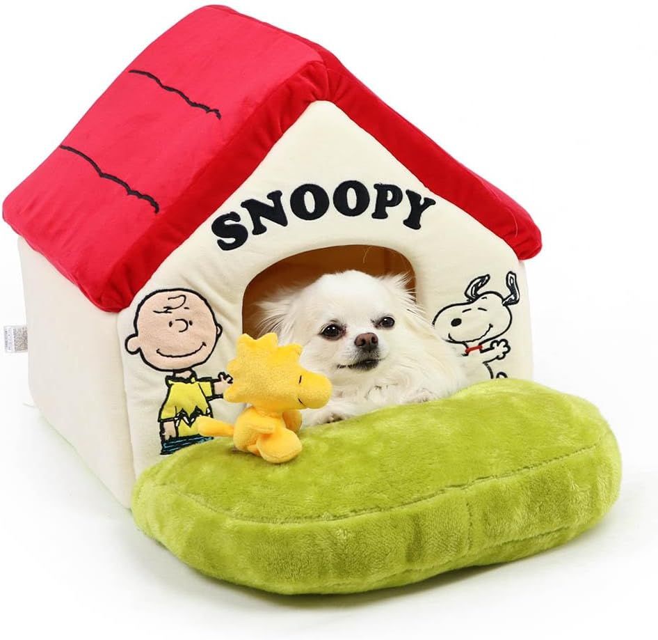 ペットパラダイス 犬 ハウス ベッド スヌーピー 庭付き 赤屋根 小 折り畳み 38×35×H40.5cm 633-33128
