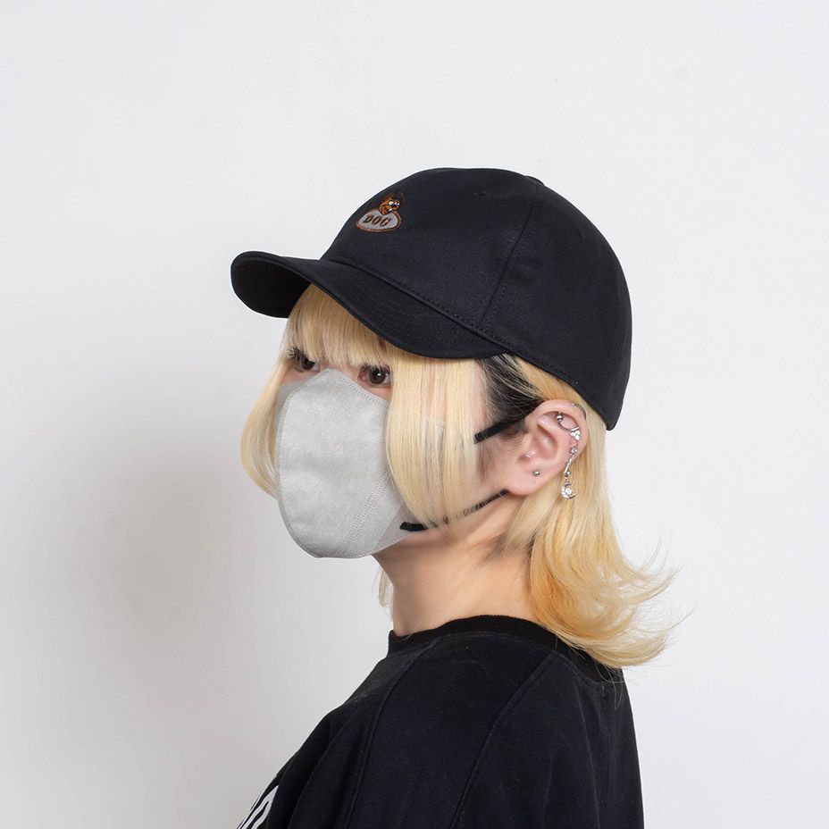 【新品】 キャップ レディース メンズ ユニセックス アンパイヤキャップ アンパイア 帽子 深め つば短い つば 短め ツバ 短い 無地 ショート ポケッタブル かわいい 刺繍 犬 ドッグ ベースボールキャップ ブラック 黒 1038-1001-17-MR