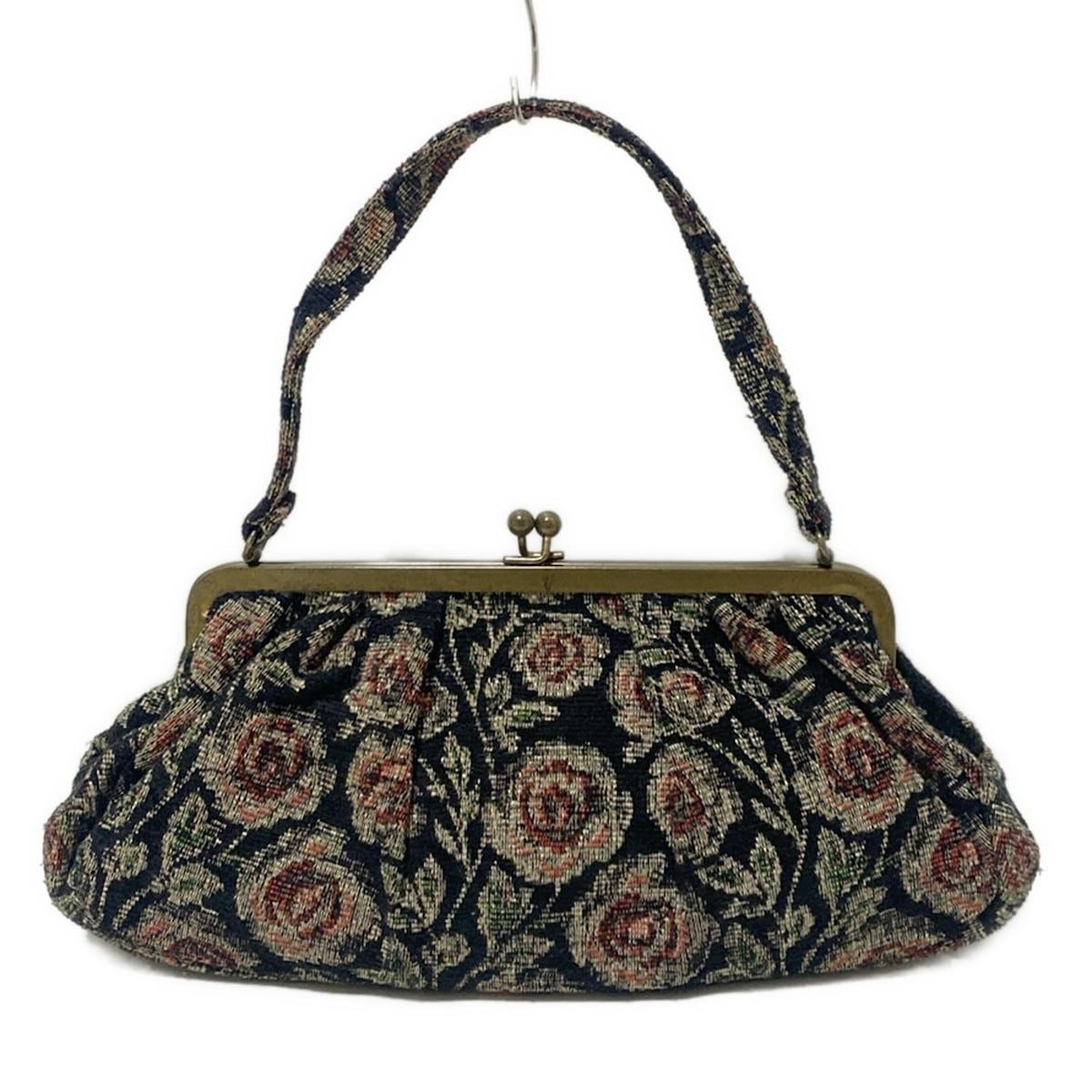 ANNASUIアナスイ花柄マーガレットレースハンドバッグ鞄 ANNA SUI(アナスイ) ハンドバッグ - 黒×グレー×マルチ 花柄