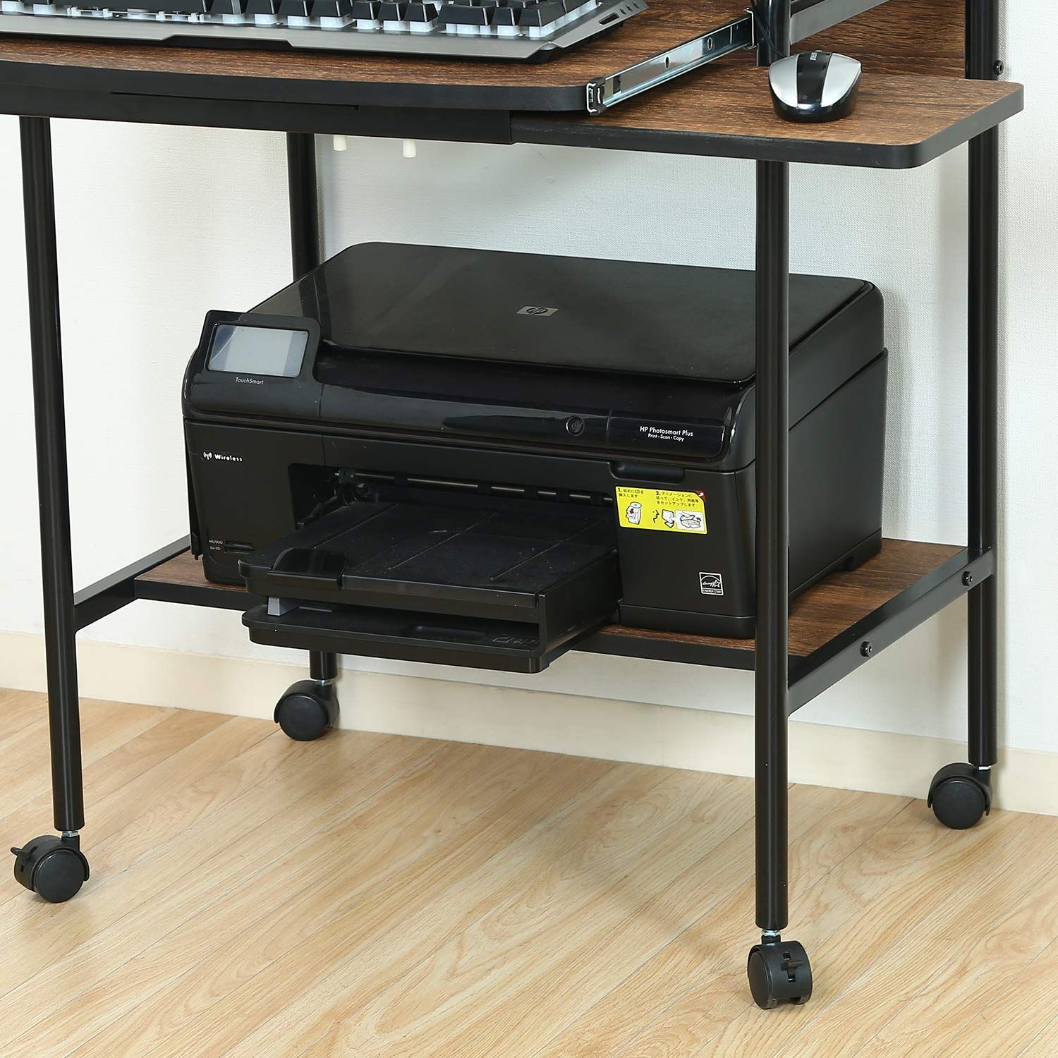 木目調 キーボードトレー付き