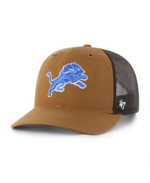 送料無料 47ブランド レディース 帽子 アクセサリー x Carhartt Men s Brown Detroit Lions Trucker Adjustable Hat Brown