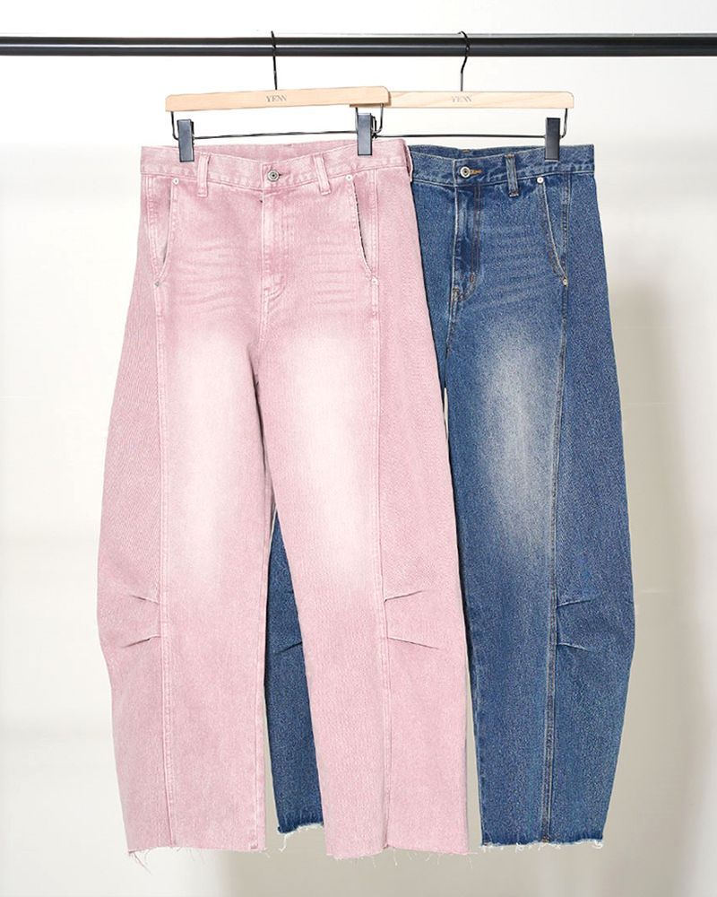 新品タグ付　YENN KNEE TUCK DENIM PT　40 2025ss YENN YENN（イェン） ニータック デニムパンツ / レディース