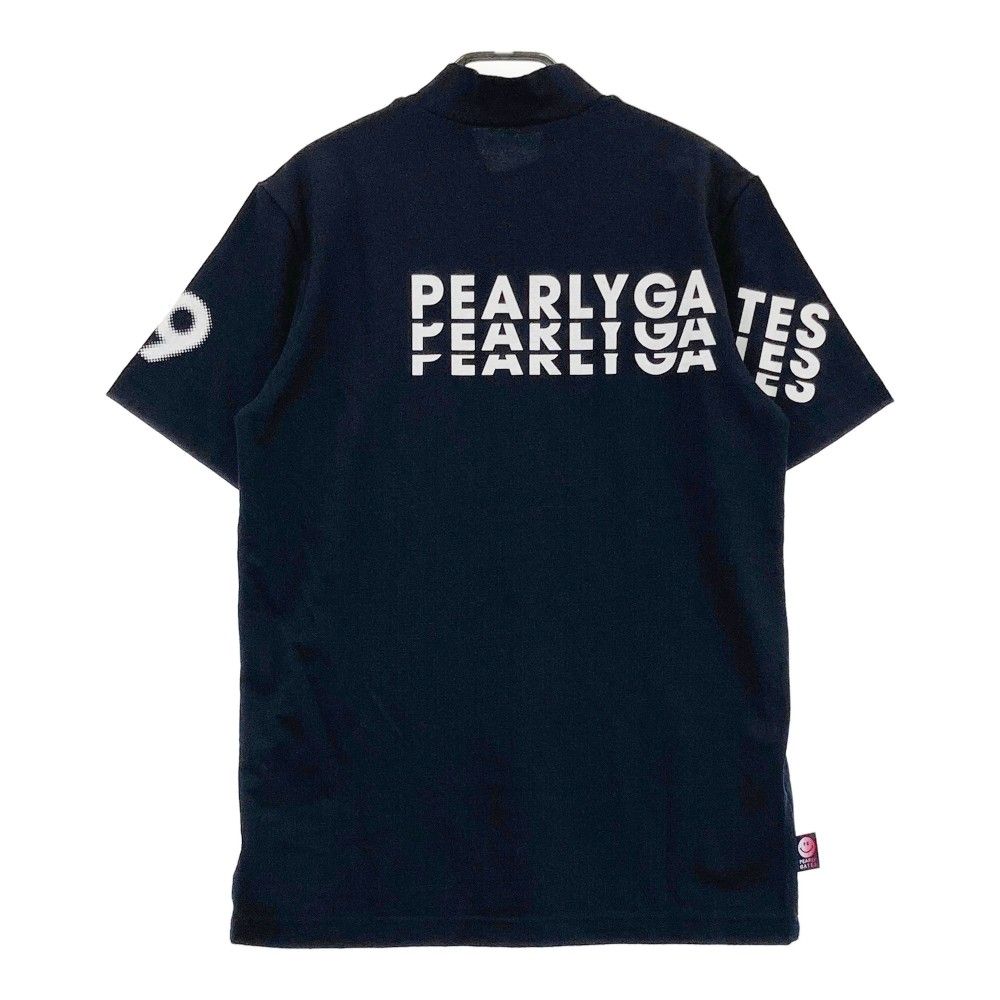 サイズ：4 PEARLY GATES パーリーゲイツ  半袖ハイネックTシャツ  ネイビー系 [240101442225] ゴルフウェア メンズ ストスト サイズ：4 PEARLY GATES パーリーゲイツ 半袖ハイネックTシャツ