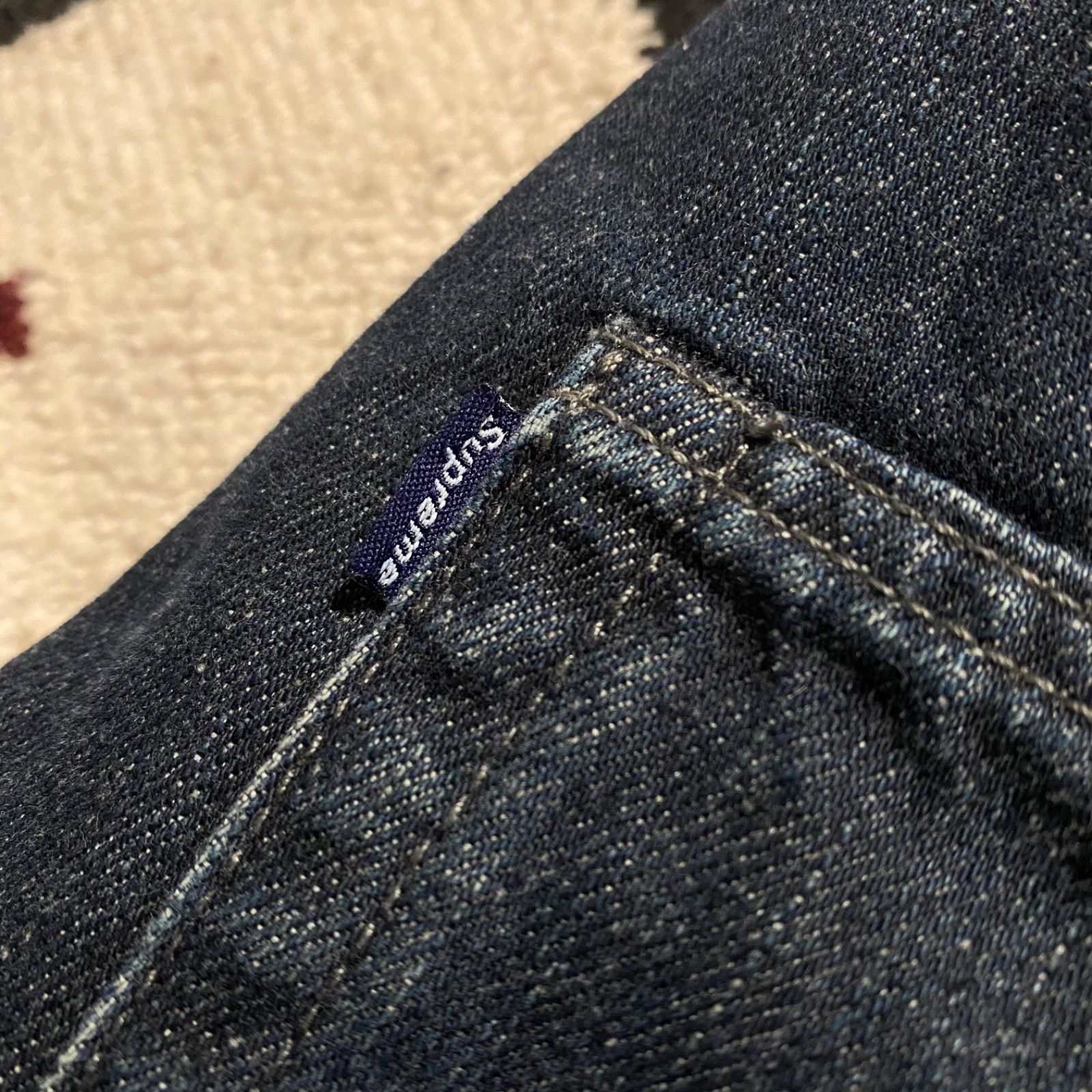 SUPREME シュプリーム 初期 紙タグ OLD SUPREME DENIM PANTS デニム パンツ 濃紺 ボタンフライ MADE IN USA