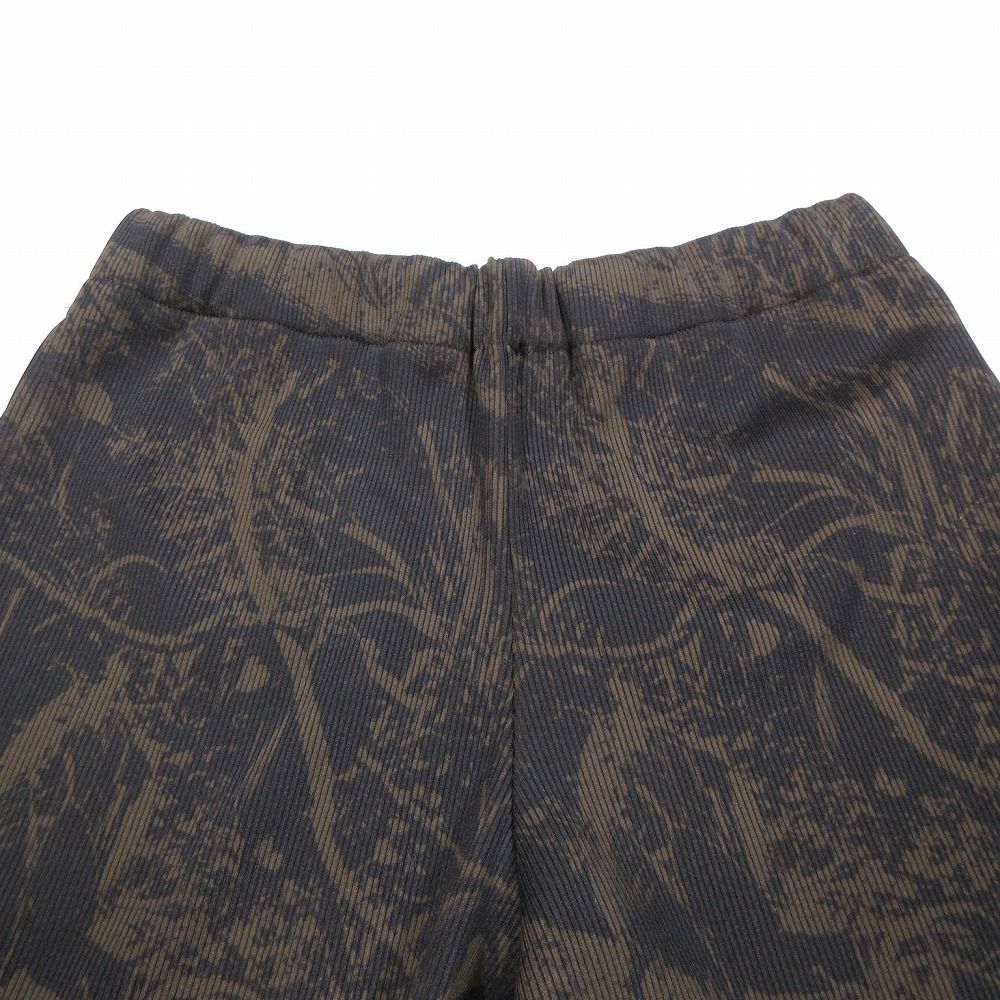 NONTOKYO ノントーキョー プリントリブ フレアパンツ ブラウン PRINT