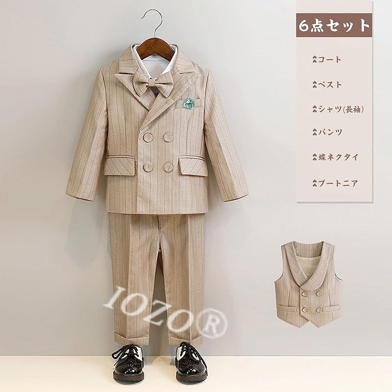 IOZO 男の子 フォーマルスーツ キッズ スーツ 子供服 半袖 長袖 春 秋 冬 夏 ベビーフォーマル セットアップ 服 1歳 入学式 結婚式 入園式 卒業式 お宮参り プレゼント 80 cm 90 100 110