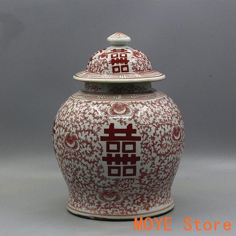 万花紋将軍缶 賞物観賞瓶 景徳鎮 陶磁器 現代工芸品 美術品 置物 青花に花鳳紋将軍缶 景徳鎮 陶磁器 装飾品 現代工芸品 美術品 置物
