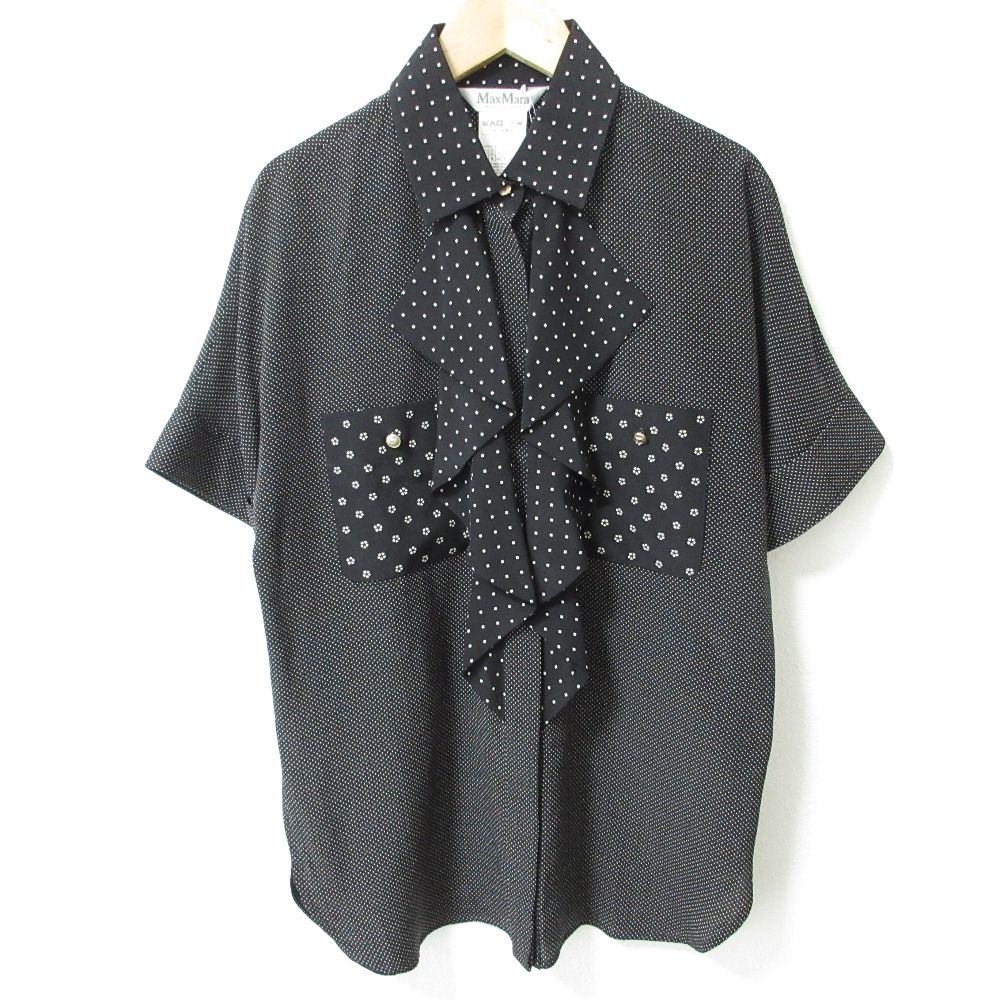 MaxMara 黒 フリル装飾 長袖シルクシャツ ブラウス 楽天市場】MaxMara マックスマーラ（シャツ・ブラウス｜トップス