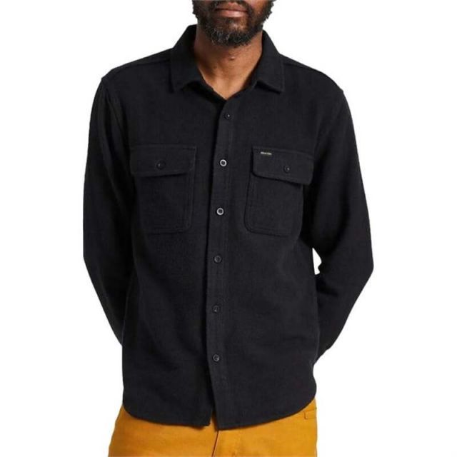 【送料無料】 ブリクストン メンズ シャツ トップス Brixton Bowery Textured Twill Overshirt - Men's Black