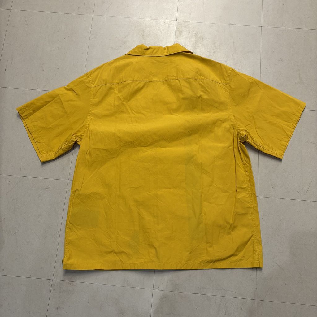PRADA プラダ 22SS Triangle logo bottle print cotton shirt 半袖シャツ ACU120253197 イエロー系 size L 中目黒A09