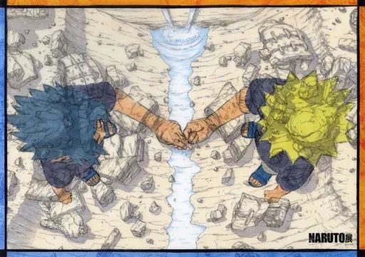 中古】ポスター A3クリアポスター 終末の谷ver.(うずまきナルト＆うち