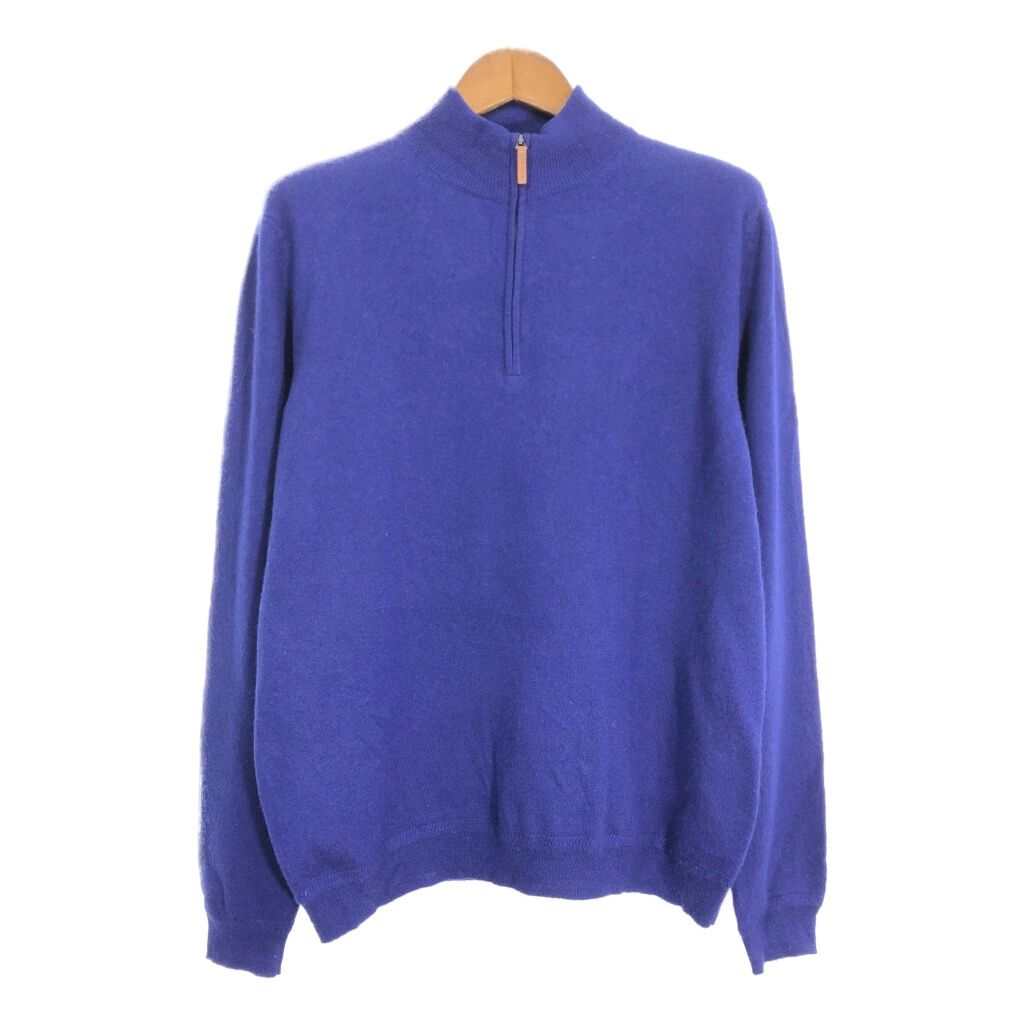 John.W.Nordstrom ハーフジップ カシミヤ ニット セーター パープル (メンズ L) 中古 古着 S8522