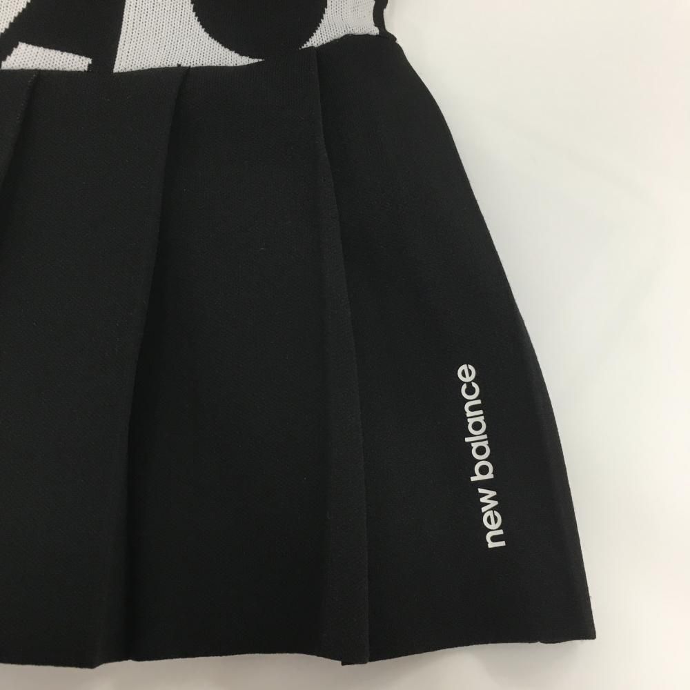 ニューバランスゴルフ ノースリーブニットワンピース 黒×オフホワイト