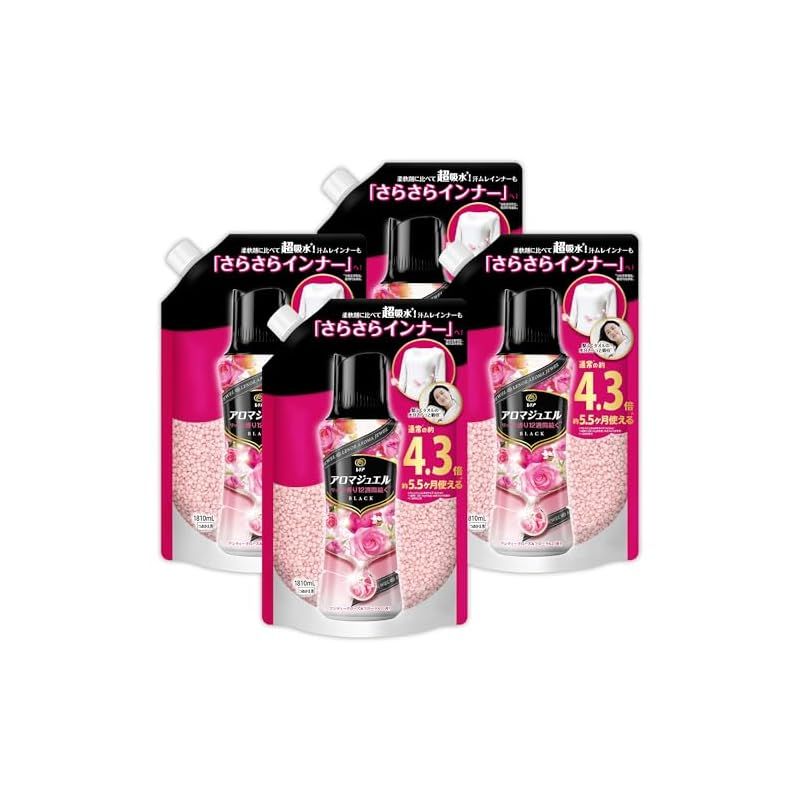 レノア ハピネス アロマジュエル 香り付け ビーズ アンティークローズ＆フローラル 詰め替え 1 810mL×4袋 大容量 ケース品