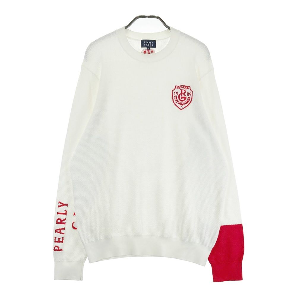 サイズ：5 PEARLY GATES パーリーゲイツ 長袖 ニットセーター ホワイト