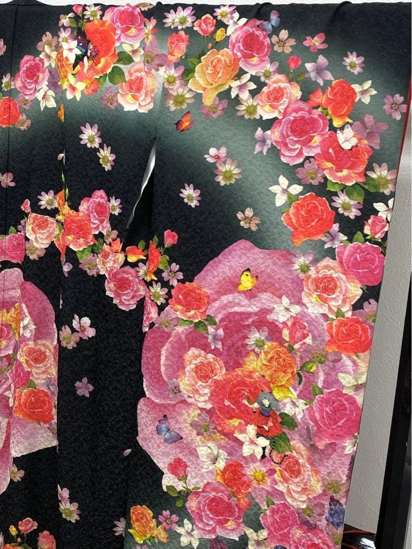 作家振袖 永田萌 豪華 銀通し 紋意匠 妖精 薔薇 身丈173cm