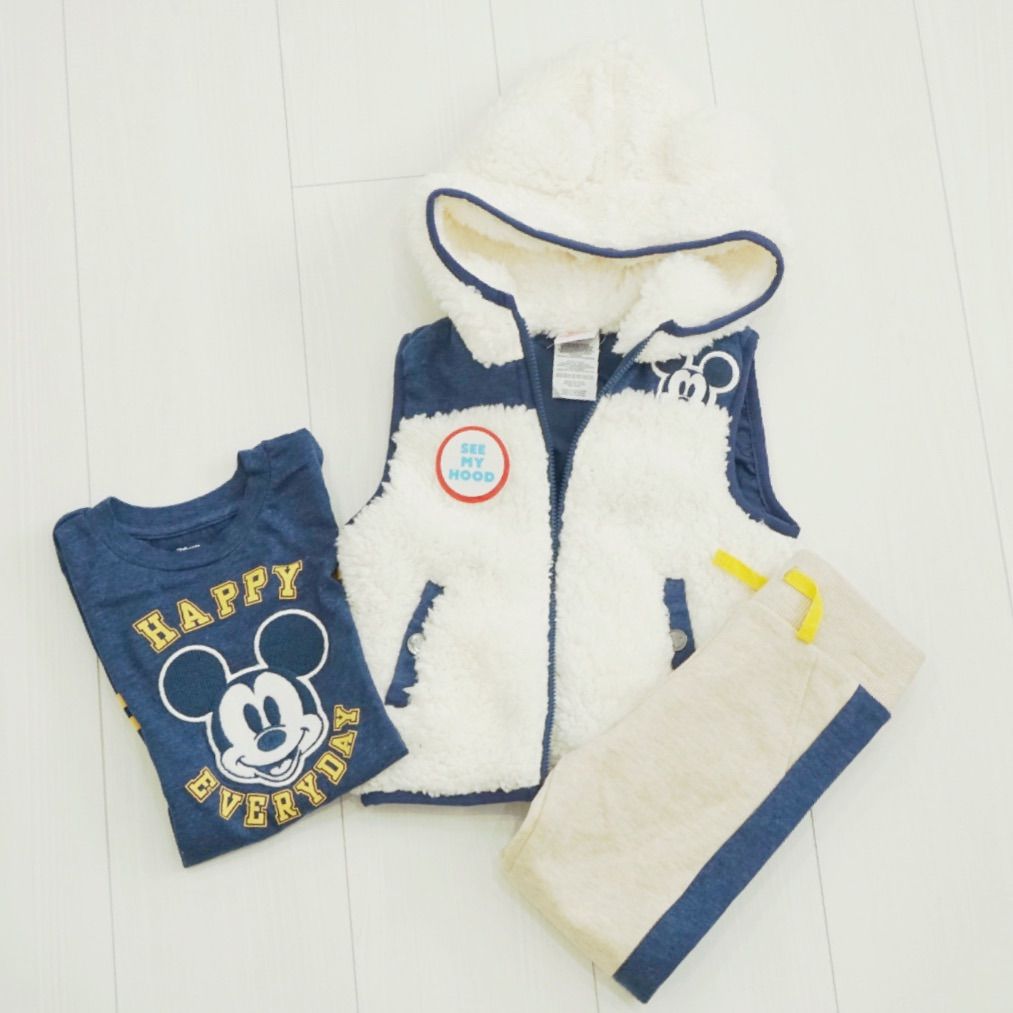 ディズニーJr ロンT、スウェットベスト、スウェットパンツの3点セット OUTLET50％OFF SALE ディズニー トイ・ストーリー モチーフロング