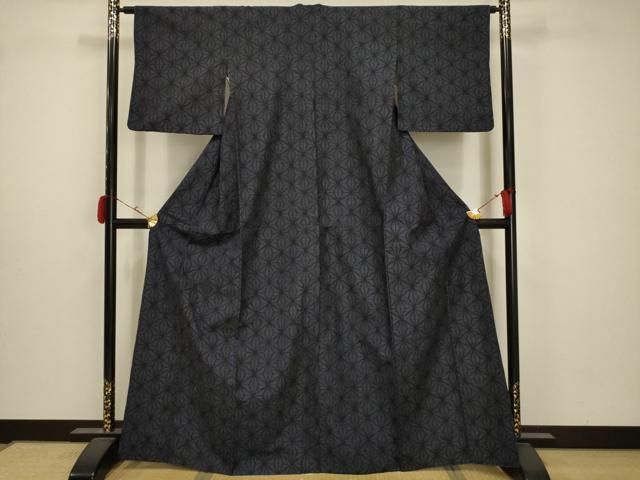 紬様の専用ページ 平和屋着物□結城紬 80亀甲 麻の葉文 正絹 逸品 AAAZ5335sx