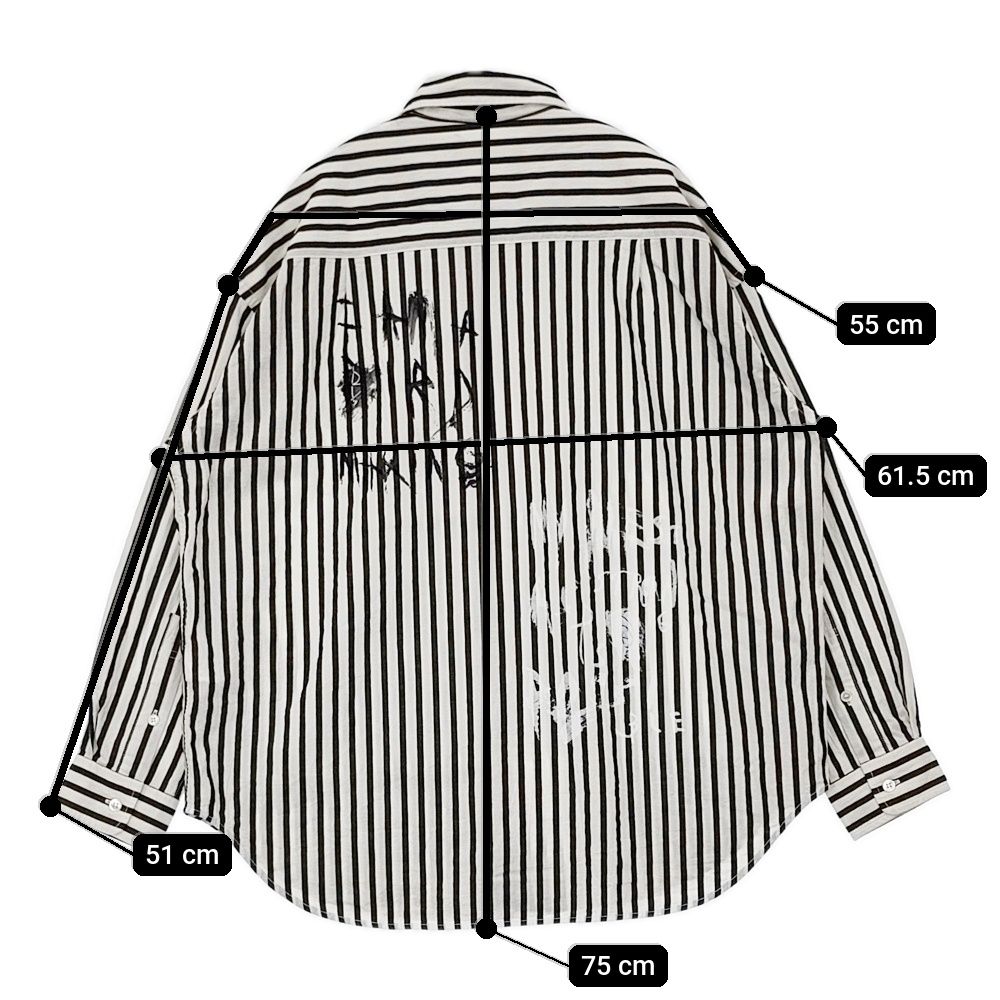 FRAMeWORK ×Levi Pata レギュラー ストライプ 長袖シャツ 24AW ホワイト ブラック フレームワーク 5-0628M 265537 FRAMeWORK ×Levi Pata レギュラー ストライプ 長袖シャツ 24AW