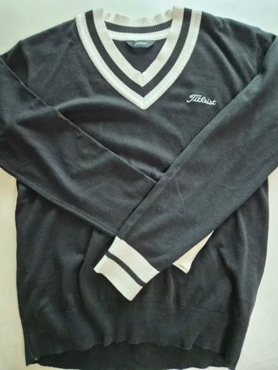 TITLEIST (タイトリスト) ウール Vネックフルジップセーター TWMK1757 (オフホワイト)ＬＬ Titleist(タイトリスト) ニット TITLEIST タイトリスト Vネック ニット