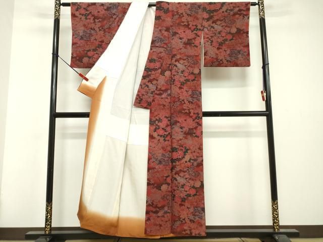 鬼しぼ縮緬 暈しピンク 正絹 長襦袢 鬼しぼ縮緬 暈しピンク 正絹 長襦袢