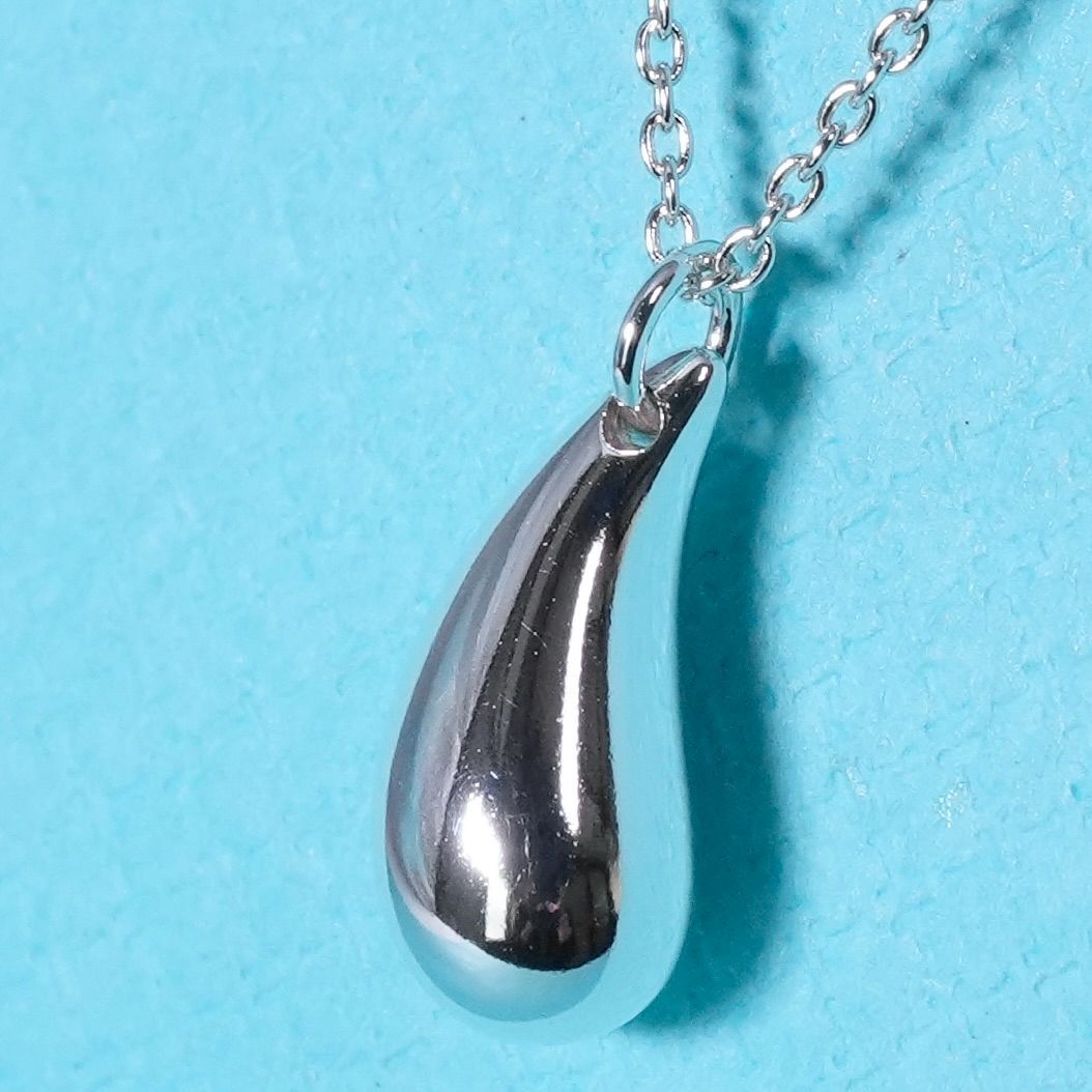 極美品 ティファニー ティアドロップ ネックレス シルバー/25-1594S