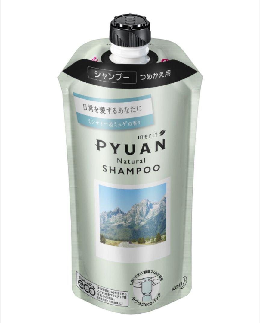 PYUAN(ピュアン) メリットピュアン ナチュラル (NATURAL) ミンティー&ミュゲの香り シャンプー つめかえ用 340ML 【  シリコーンフリー処方 ・ パール剤フリー ・ 着色料フリー 】 - メルカリ