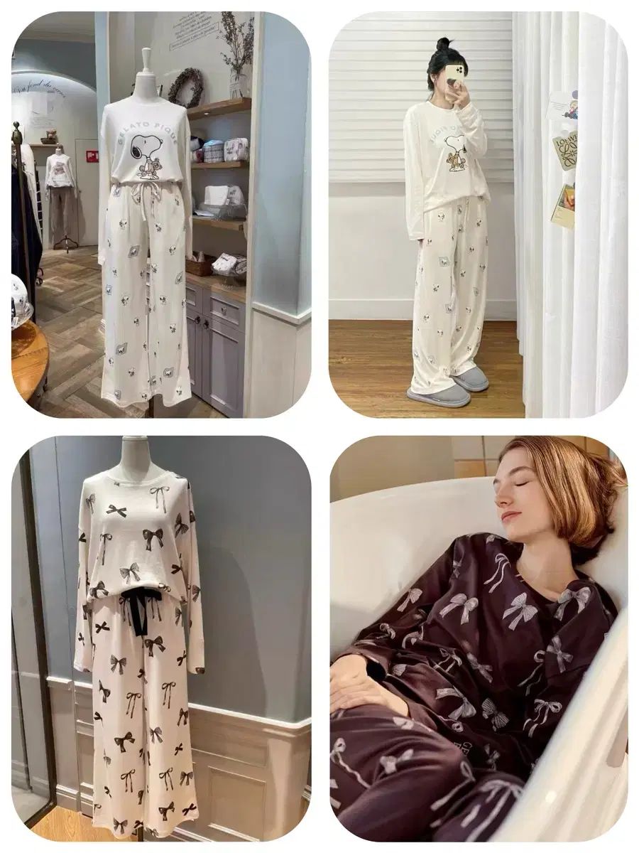 ジェラートピケ スヌーピー|リボン パジャマ セット
