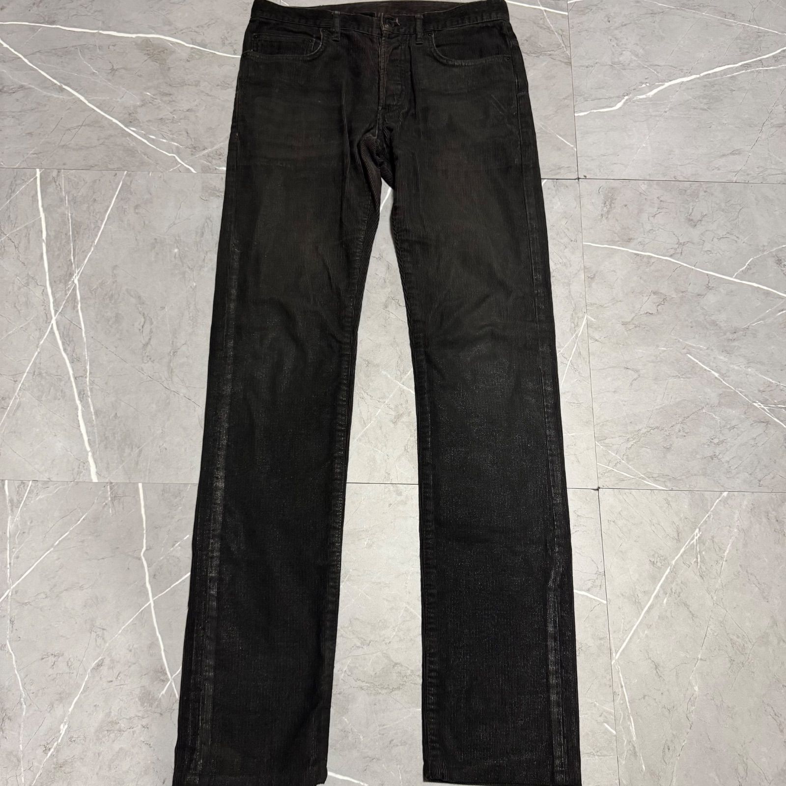 Dior HOMME ディオールオム コーティング コーデュロイパンツ ブラック