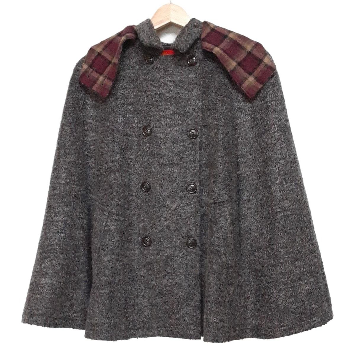 YORKLAND ヨークランド ポンチョ サイズ9AR S レディース - ダークグレー 冬 ウール