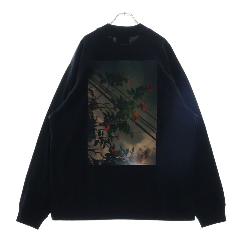 FEAR OF GOD ESSENTIALS フィアオブゴッド エッセンシャルズ L|S T-SHIRT FLOWER バックフラワーフォトプリント 長袖Tシャツ ロンT ブラック