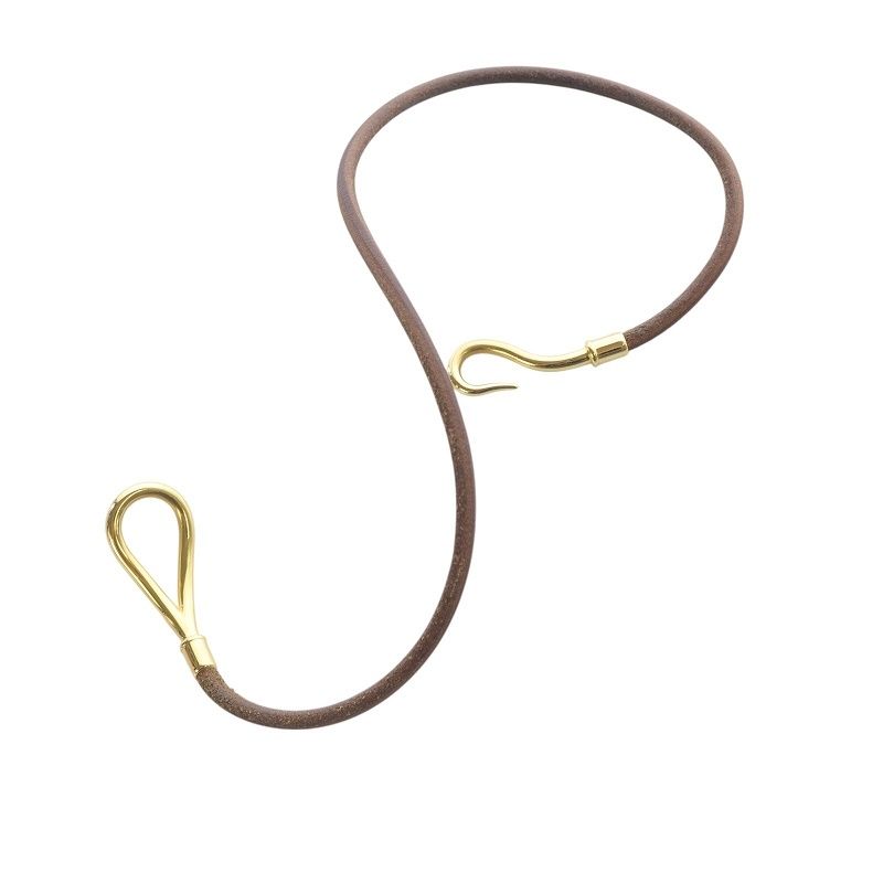 HERMES ジャンボ レザー 2連ブレスレット チョーカー HERMES（ヴィンテージ エルメス） ジャンボチョーカー 2way 2連