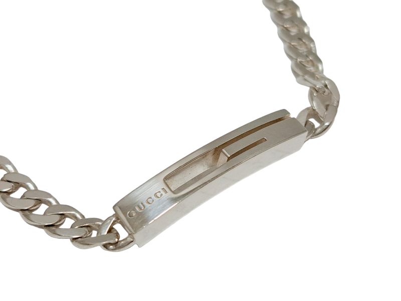グッチ ブレスレット スモール カットアウトG SV925 喜平シルバー GUCCI - グッチ ブレスレット スモール カットアウトG SV925