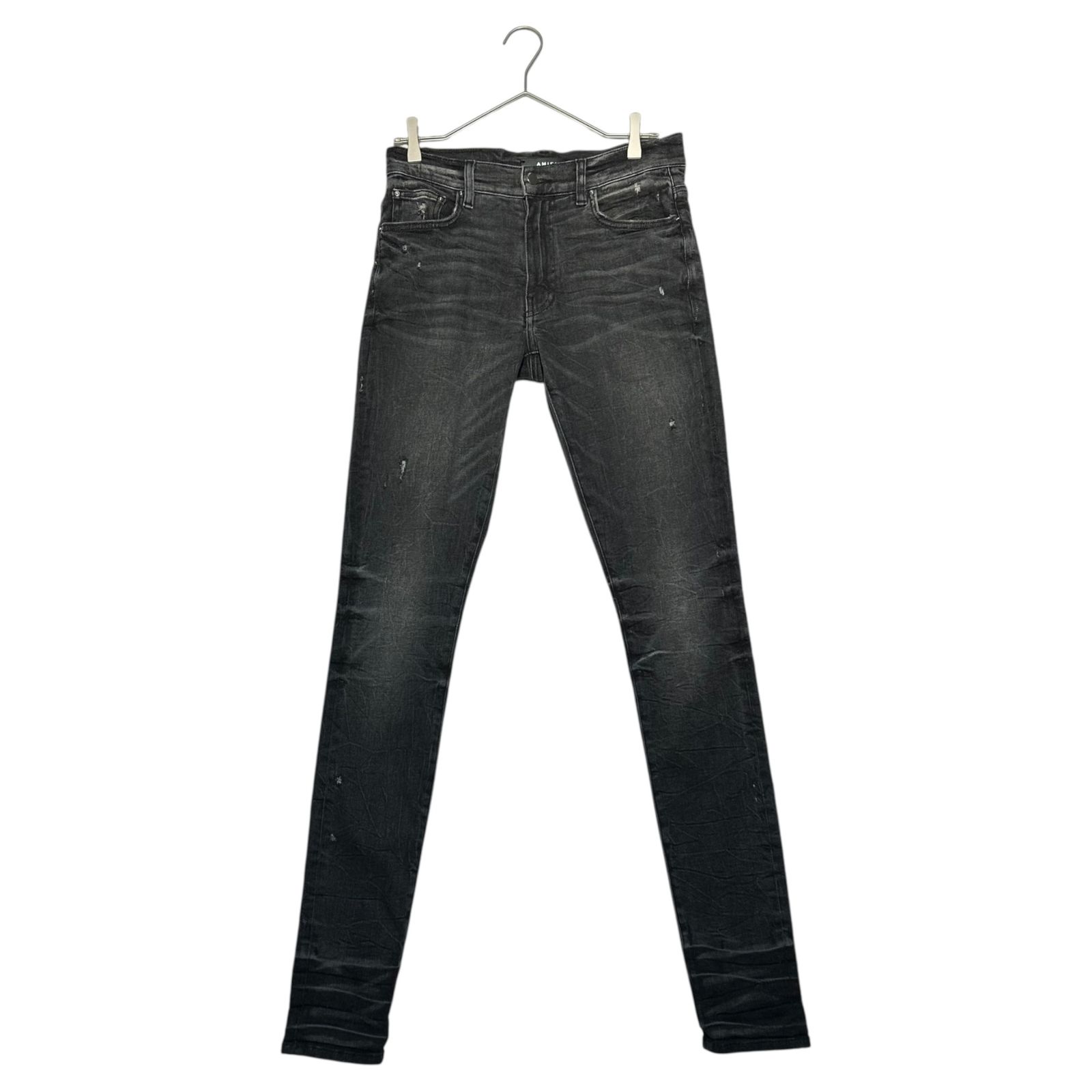 Amiri アミリ ブラック デニム ジーンズ ストレート ジップ AMIRI アミリ / ホッケー ロゴ ストレート ジーンズ (AMIRI