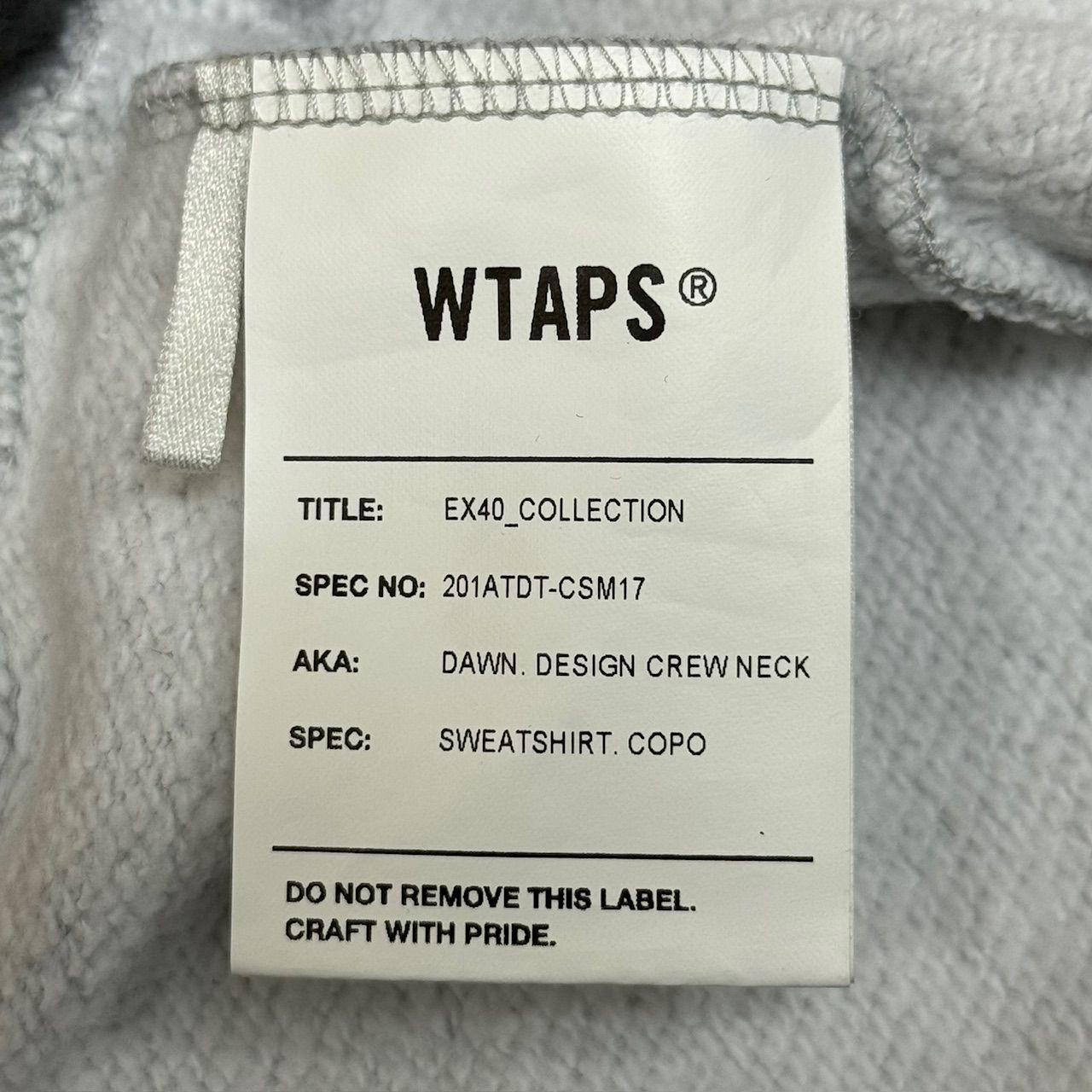 WTAPS DAWN DESIGN CREW NECK クルーネック スウェット WTAPS 20SS