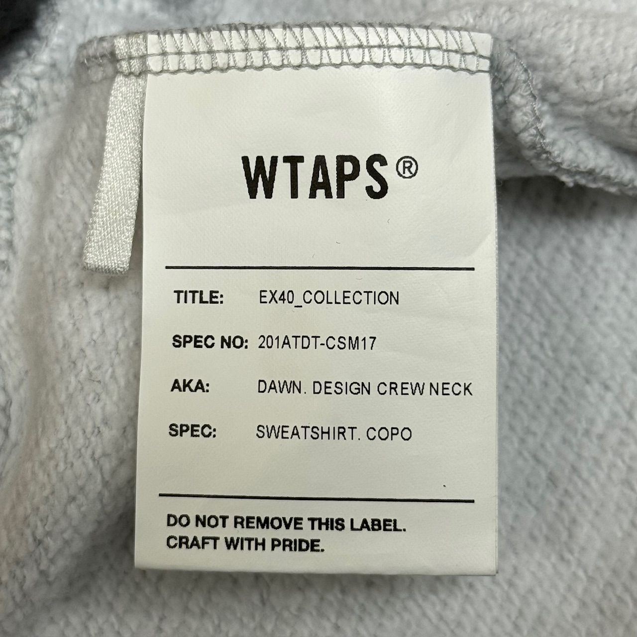 WTAPS 20SS DAWN.DESIGN CREW NECK SWEATSHIRT クルーネック ...